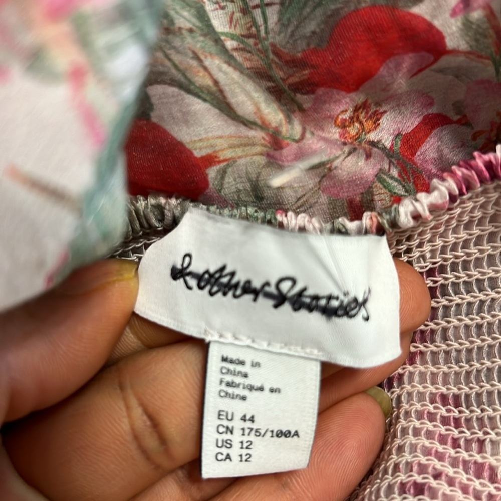 & Other Stories Corset front Tiered Floral Ruffled maxi Dress size 12 NWOT - Picture 8 of 12
